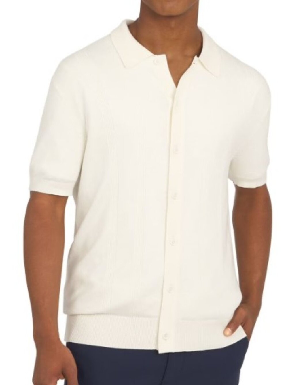 DKNY Men's Button Front Sweater In Cream